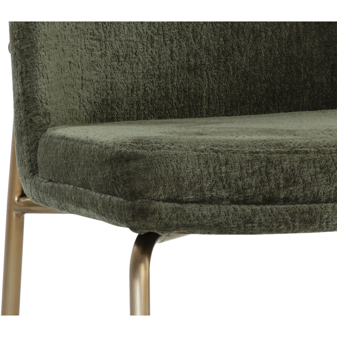 Zeke Antique Brass / Bergen Olive Dining Chair, Set Of 2